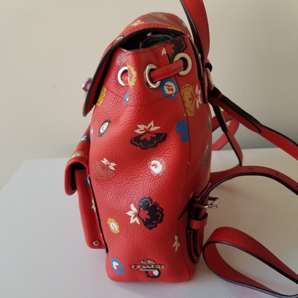 Coach Charlie Floral Leather Mini Backpack Rucksack - Picture 5 of 14